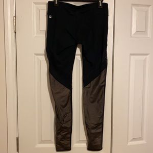 Fabletics full-length rose gold + black leggings M